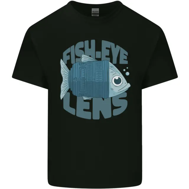 T-shirt da uomo in cotone con lenti Fisheye divertenti fotografia