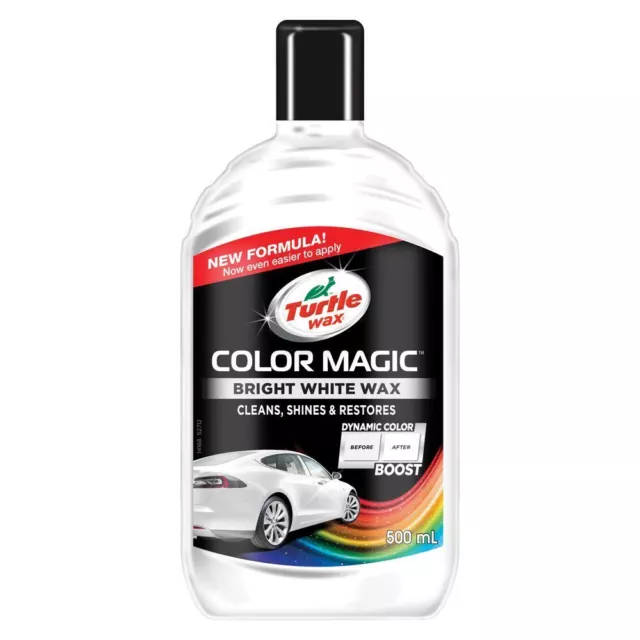 Turtle Wax Color Magic Car Paintwork Polish Restores Scratches Faded 500ml White