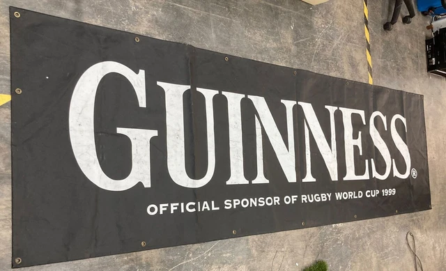 VTG Hangable 3 Metre Advertising Banner Guinness 1999 Rugby World Cup Sponsor