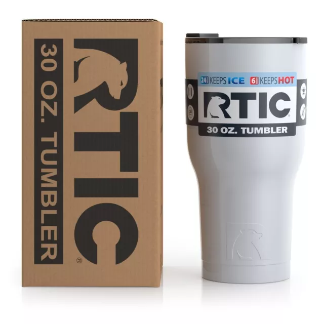 NEW RTIC 30 oz Tumbler Hot Cold Double Wall Vacuum Insulated 30oz WHITE