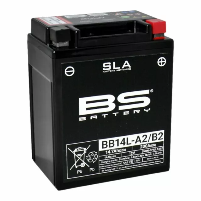 BATTERIA BS BATTERY SLA BB14L-A2/B2 YB14L A2 12v 14.7 Ah 200 CCA SPUNTO POTENTE