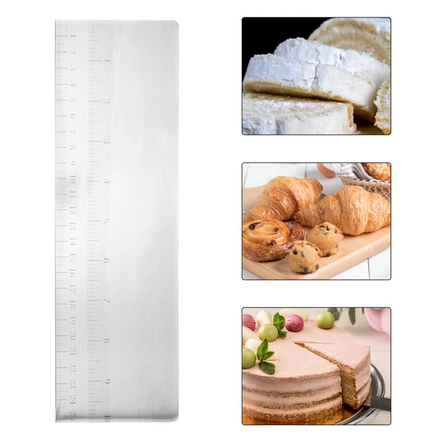Juego de raspadores de pasteles de acero inoxidable flexible