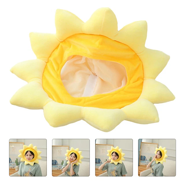 Auriculares de felpa con flores girasol tocados de peluche ropa de animales diadema