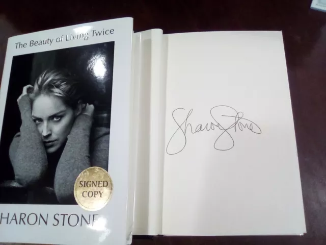 Sharon Stone SIGNED The Beauty of Living Twice Basic Instinct Casino Movie Star