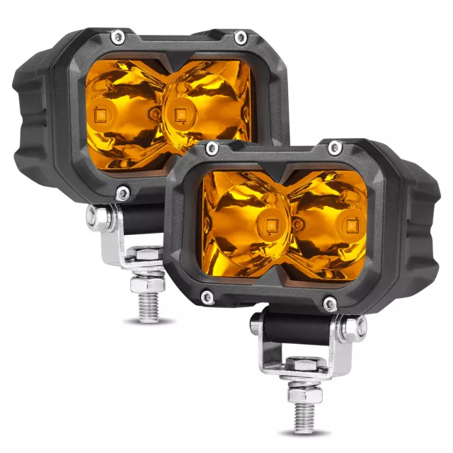 2x 4inch LED Work Light Bar Spot Cube Pods Driving Fog Offroad SUV UTV Truck 3"
