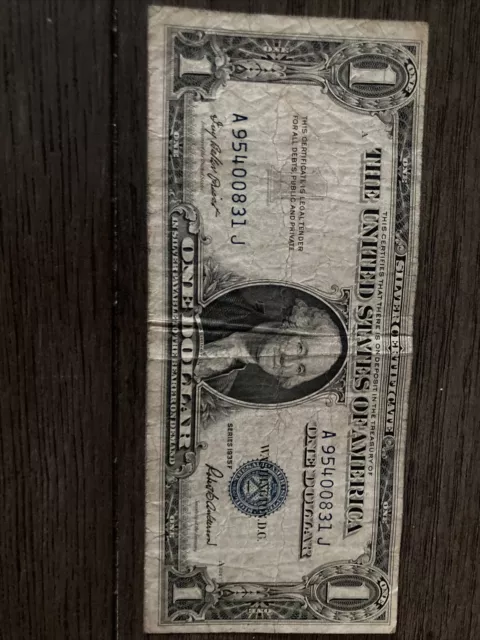 Series 1935 F $1.00 ,One Dollar Bill Silver Certificate Blue Seal US Money