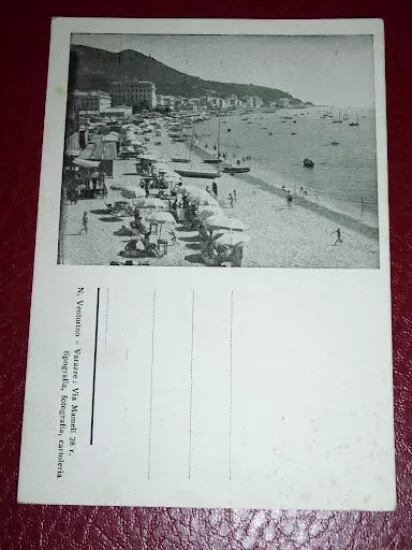 Cartolina Varazze - Veduta della spiaggia 1920 ca