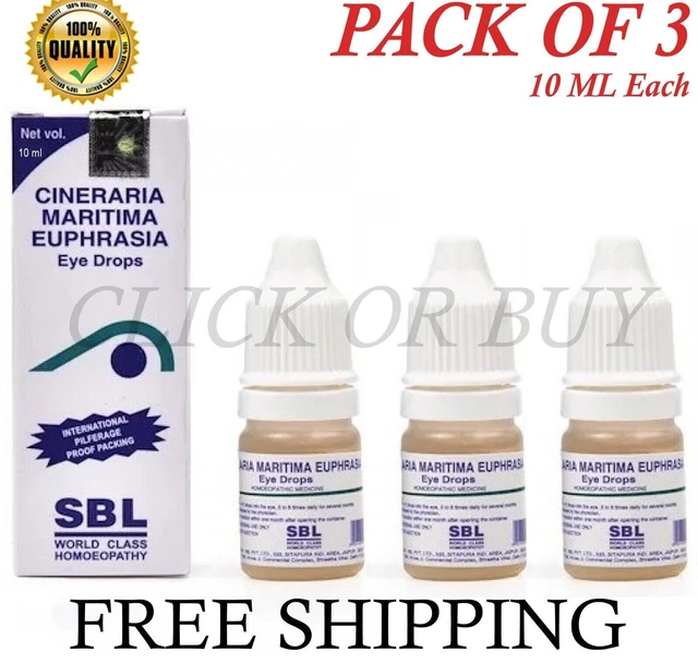 Paquet De 3 SBL Cinéraire Maritima Euphrasia Eye Goutte 10 ML pour Fongique &