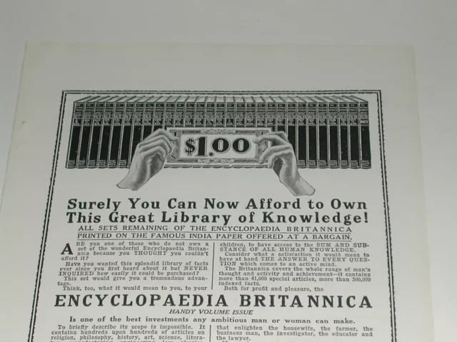 1920 Encyclopedia Britannica advertisement, Sears Roebuck 2