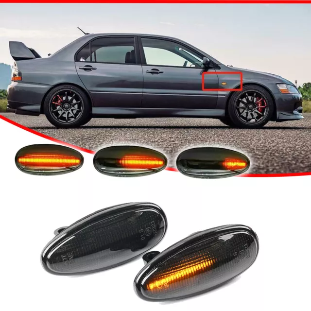 Smoke LED Side Marker Light Turn Signal Lamp For Mitsubishi Outlander Lancer EVO 2