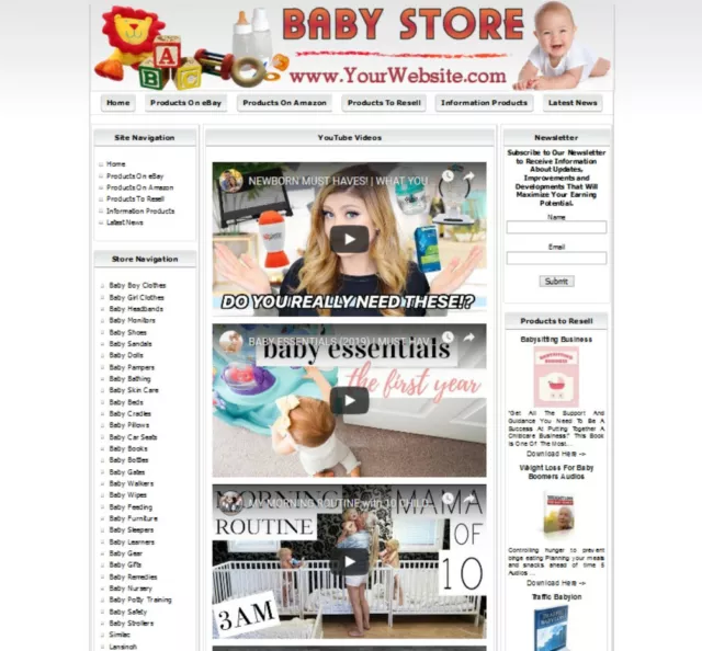 BABY STORE. Profitable Online Business Website. Amazon Affiliate, Google Adsense