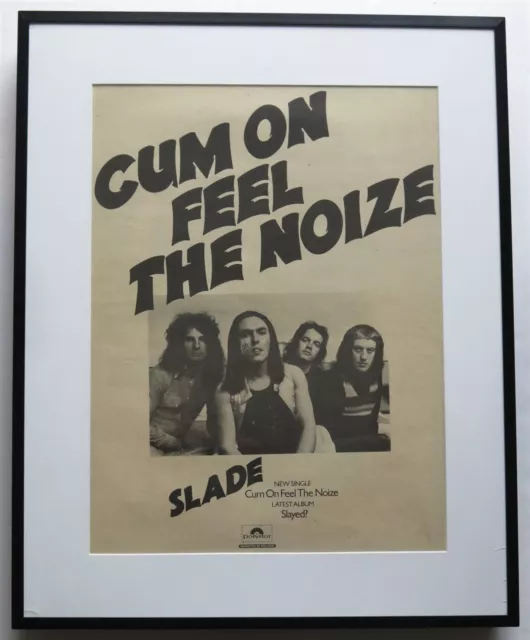 Slade * Feel the Noize* original 1973 ad poster framed 42 x 52 cm FREE SHIPPING