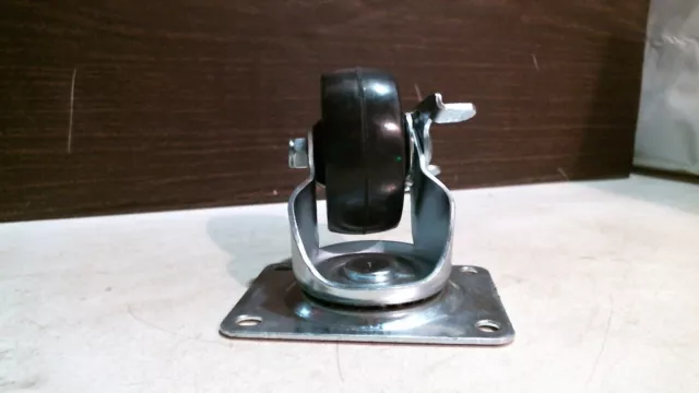 Shepherd Hardware 9511 3"  Rubber Swivel Plate Caster w/ Side Brake, FREE SHIP