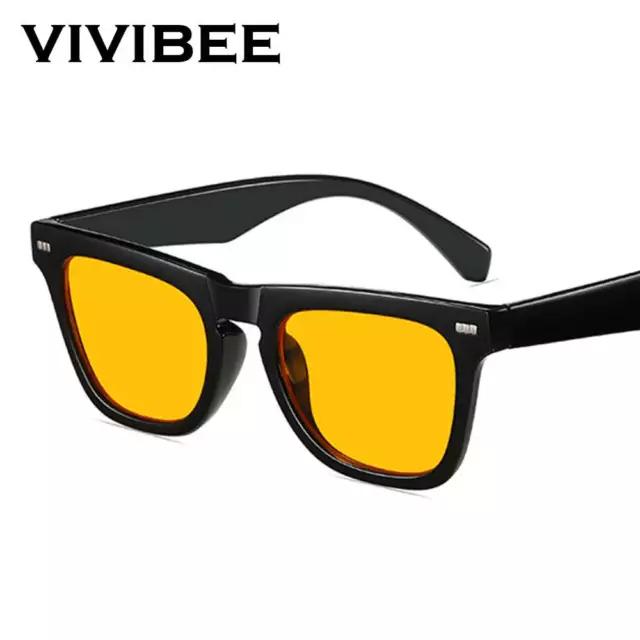 VIVIBEE Square Blue Light Blocking Glasses Men Gaming Orange UV400