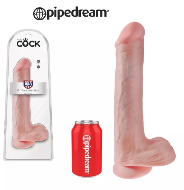 Fallo realistico 33 cm King Cock 13 Skin Balls Sexy Penis Dong big anale vagina