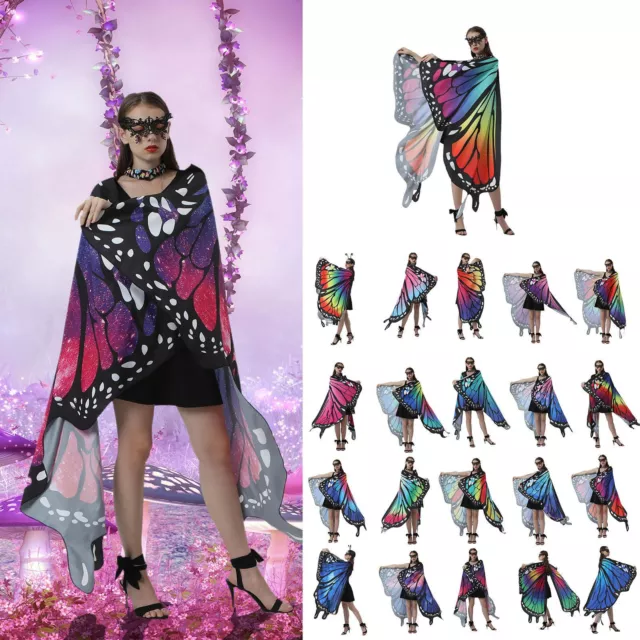 Butterfly Wings Cape Shawl Adult Fairy Cloak Costume Fancy Dress Party