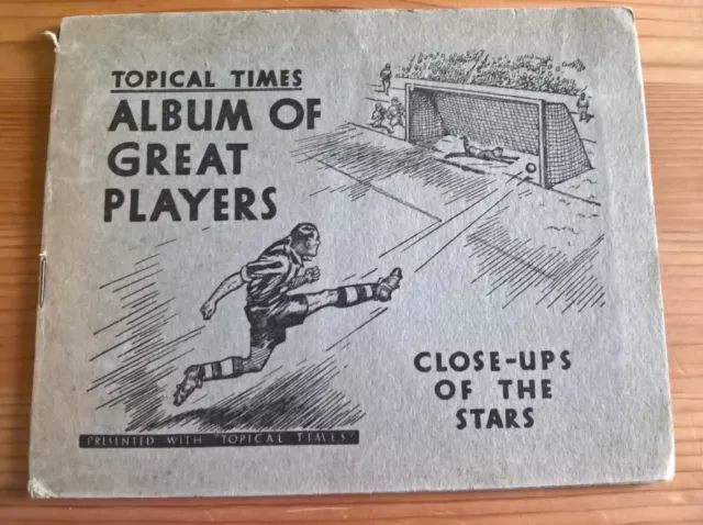 Empty album for Topical Times football cards Album of Great Players