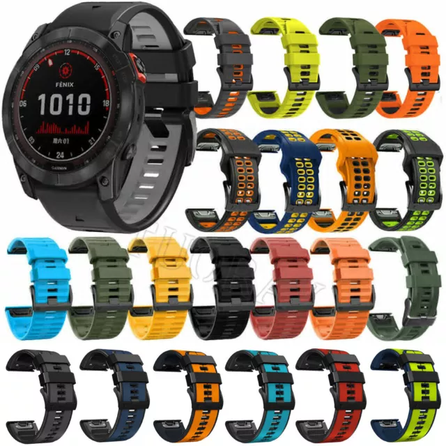 For Garmin Fenix 7 7X 6 6X 5 5X Epix Pro (Gen 2) Quick Fit Silicone Strap Band