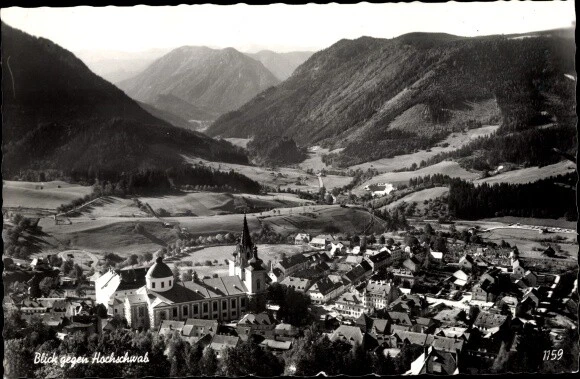 Ak Mariazell Steiermark, Blick gegen Hochschwab, Panorama - 2612252