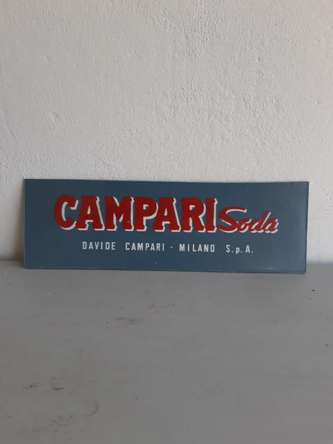 Targhetta In Plastica  Campari  Soda In Rlilievo Originale  Misura 30×10