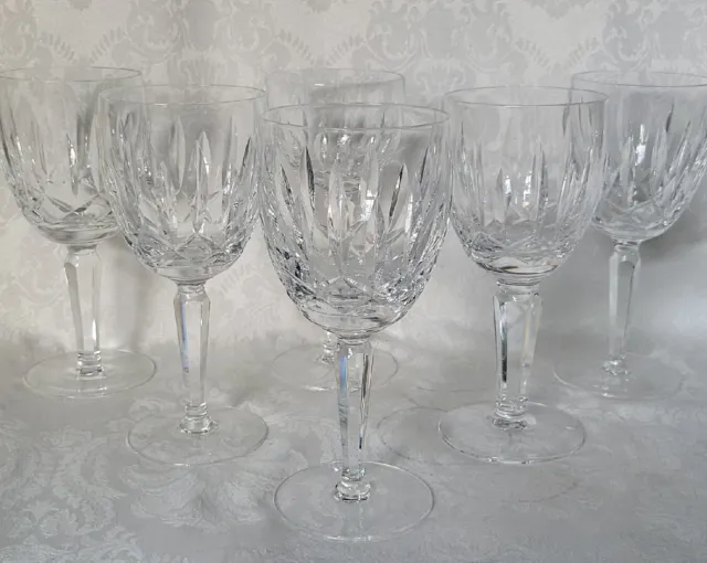 6 Waterford Crystal KILDARE 7" Water Goblets STUNNING SIGNED