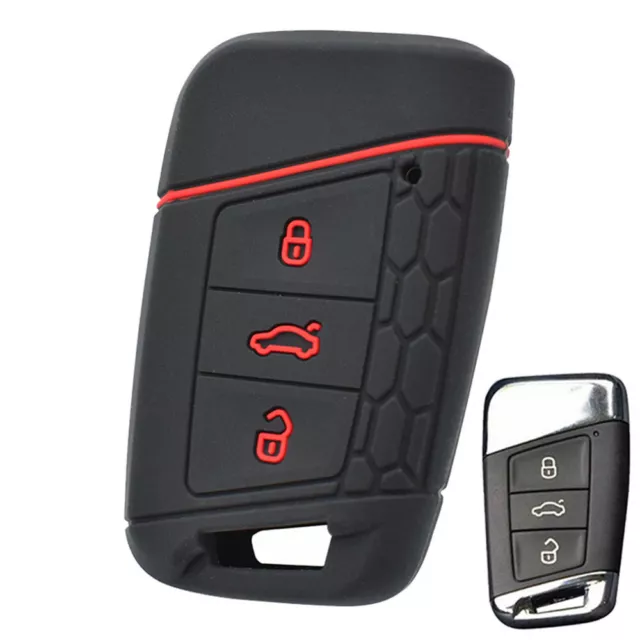 For Skoda Kodiaq Superb A7 Silicone Car Key Case 3 Button Remote Fob Cover Shell