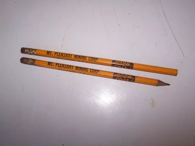 2 Vintage MT PLEASANT MINING CORP Pencils Vein #5 Coal TERRE HAUTE INDIANA