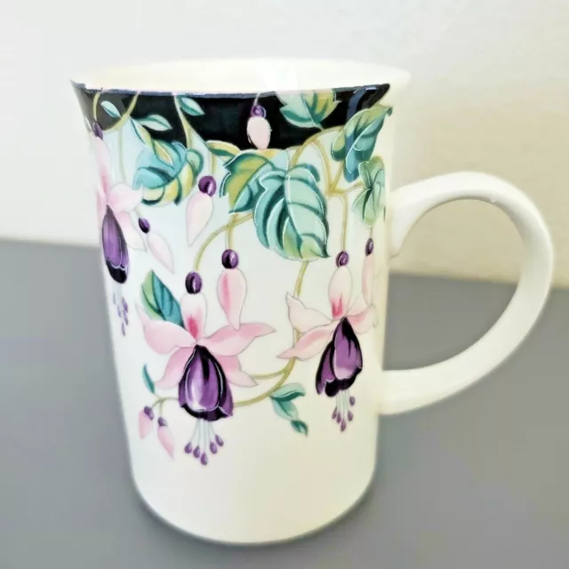 St George England Fine Bone China Fuchsia Floral Coffee Tea Cup Mug Excellent