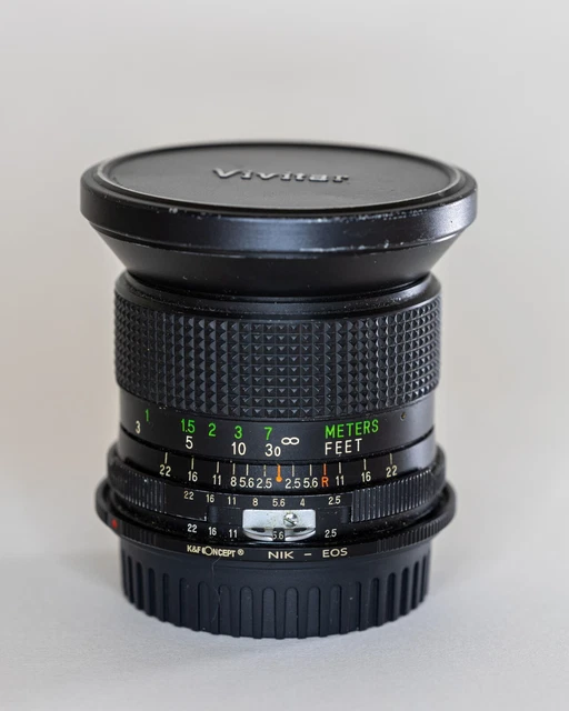 Vivitar 28mm f/2.8 Lens Nik Mount with Nikon to EOS Adapter *Street Photography*