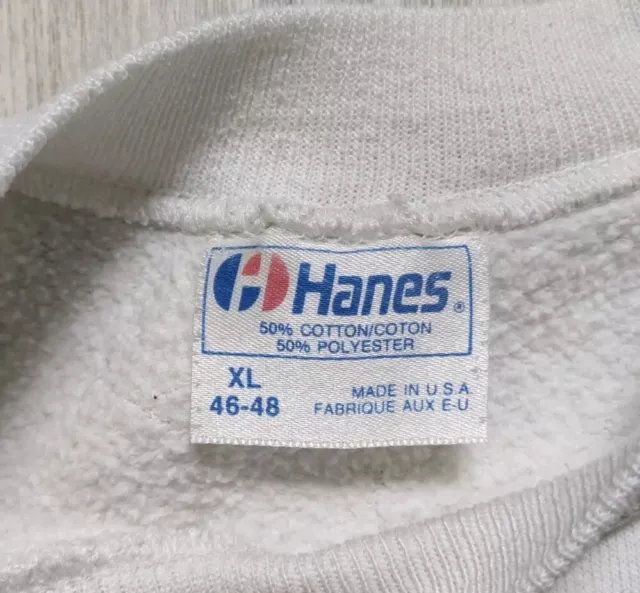 Vintage Hanes Tag Gucci Print Boot Raglan Sweatshirt Size XL Made In USA White 2