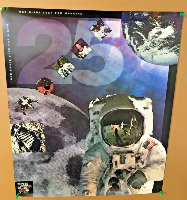 Vintage 1994 NASA 25th Anniversary APOLLO 11 One Small Step Poster 20" x 24"