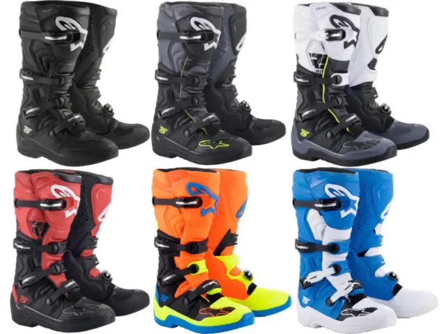 Alpinestars Tech 5 Motocross Boots Adult MX ATV Offroad Dirt Bike Riding Gear