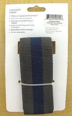 NEW Concierge Luggage Strap 40579 - Steel Blue & Gray 2