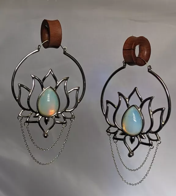 Plug Hoops for Gauges LOTUS Hangers Body Jewelry Ear Weights Earrings