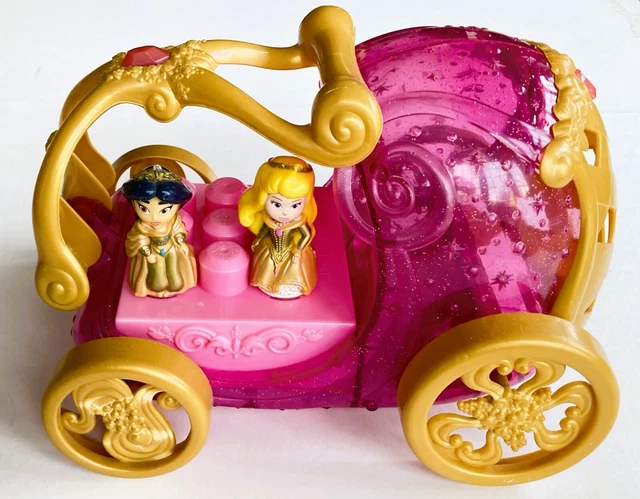 DISNEY MEGA BLOKS Pull Along Carriage with Princess Aurora and Princess Jasmine 8.95 PicClick UK