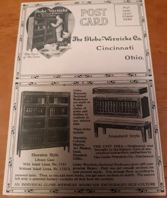 * Scarce* Vintage Advertising The Globe- Wernicke Co. Bookcase Cincinnati, Ohio