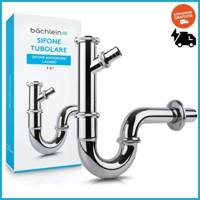 Sifone universale 【 extra lungo 200 mm 】 per lavabo e lavandino tubo di  scarico