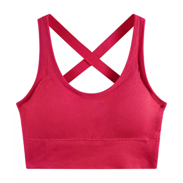 Yoga Tank Tops Women Fitness Crop Top Shockproof Sports Bras Training Sleevel $d