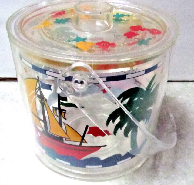 1991 Dayton Hudson Beach Ice Cooler Bucket w/Swimming Fish