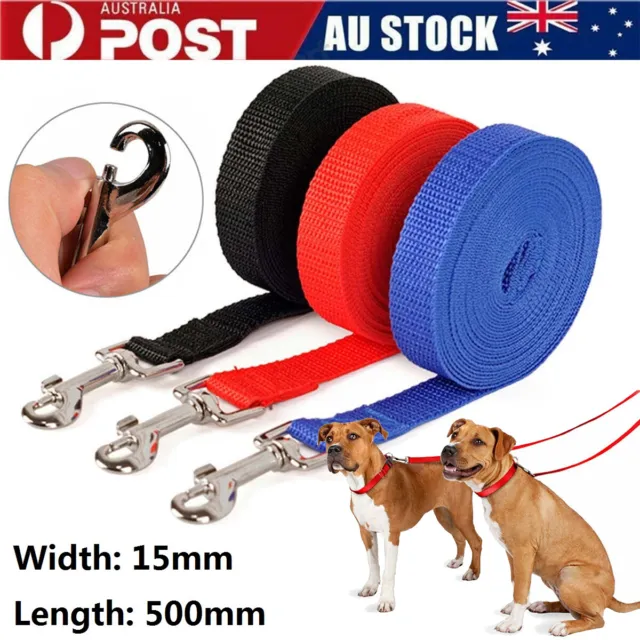 5M Pet Strong Rope Long Nylon Training Dog Puppy Leash Heavy Duty Recall Lead AU
