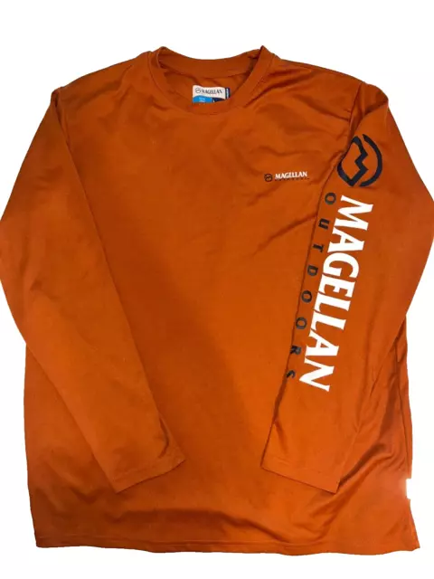 Camiseta Magallanes Quema Humedad GRANDE Mangas Largas Equipo de Pescado Naranja Quemada