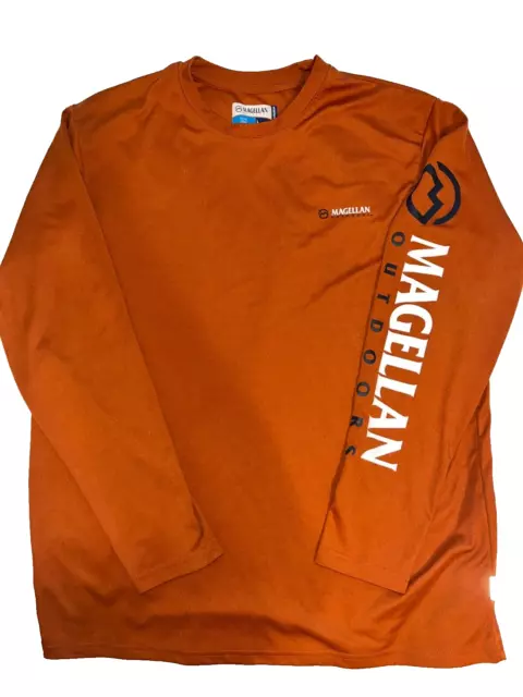 Magellan Moisture-Wicking T-Shirt LARGE Long Sleeve  Fish Gear Burnt Orange