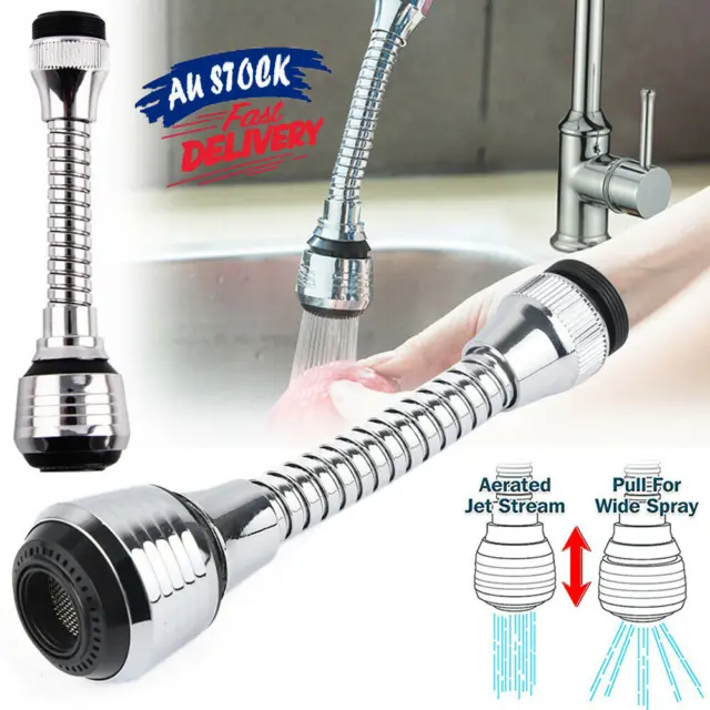 360° Saving Sink Tap Head Water Faucet Extender Aerator Spray Sprayer Kitchen DE