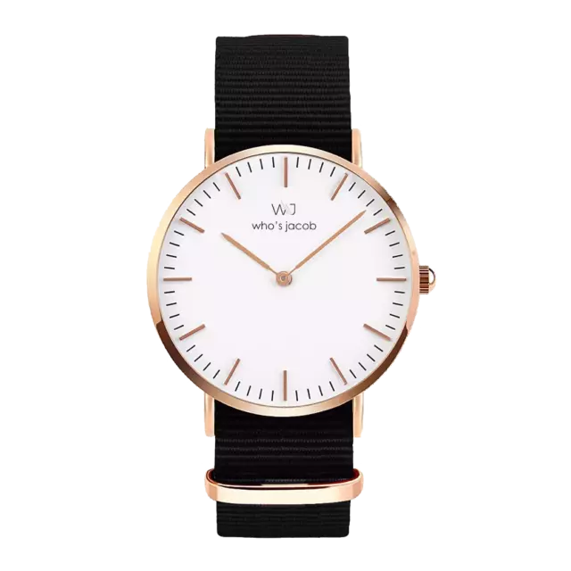 Armbanduhr Damen mit Stoffarmband Weiß Gold LINA 32mm Neu Analog Quartz Uhr