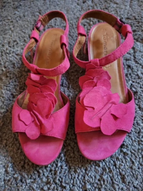 Hübsche Sandalen aus Wildleder von Tamaris Gr.38 inPink.Tolle Farbe!