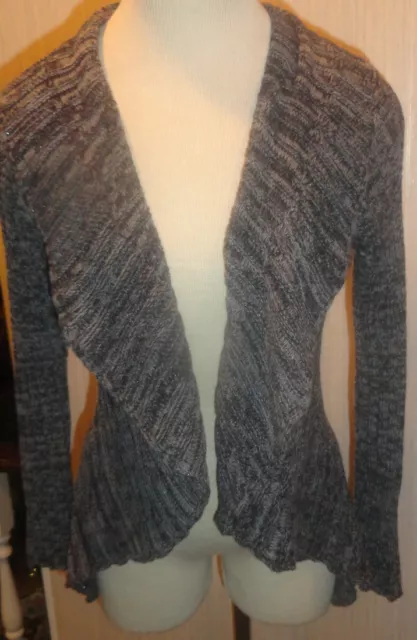 Women's Apt. 9 Gray Long Sleeve Sweater Open Front Flyaway Sweater Size PXS