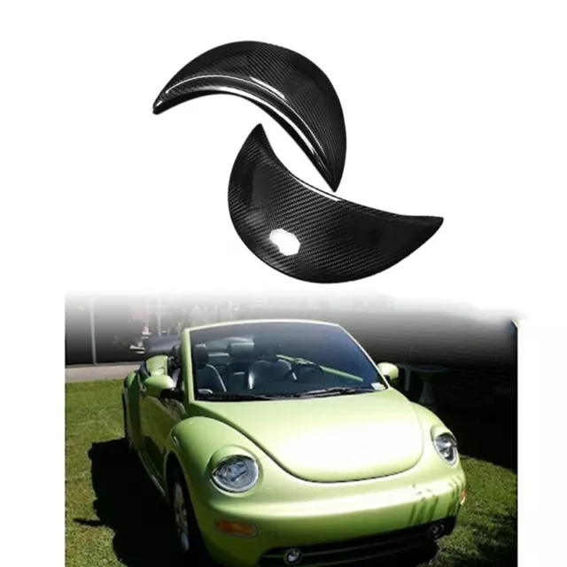 Real Carbon Fiber Headlight Eyebrows Eyelid Cover For VW Volkswagen Beetle 98-10