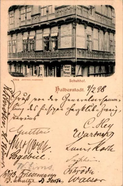 Ak Gruss Aus Halberstadt Kr. Harz Schuhhof 1898 Sachsen Anhalt