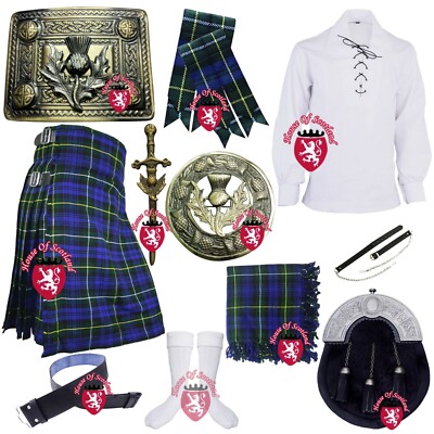 Cardo Cc Scozzese Gonnellino Saltire Cardo Crest Kilt Cintura Fibbia/Pin 5 Pezzi Set 