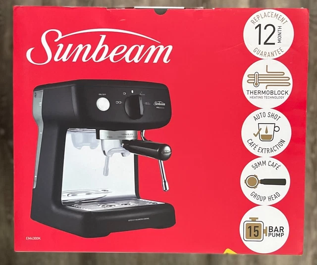 SUNBEAM EM4300K MINI Barista Espresso Machine 230 Brand New 250.